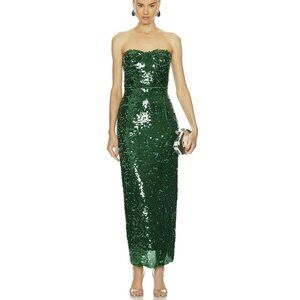 The New Arrivals $1380 Ilkyaz Ozel Monique Strapless Sequins Maxi Dress Size Sma